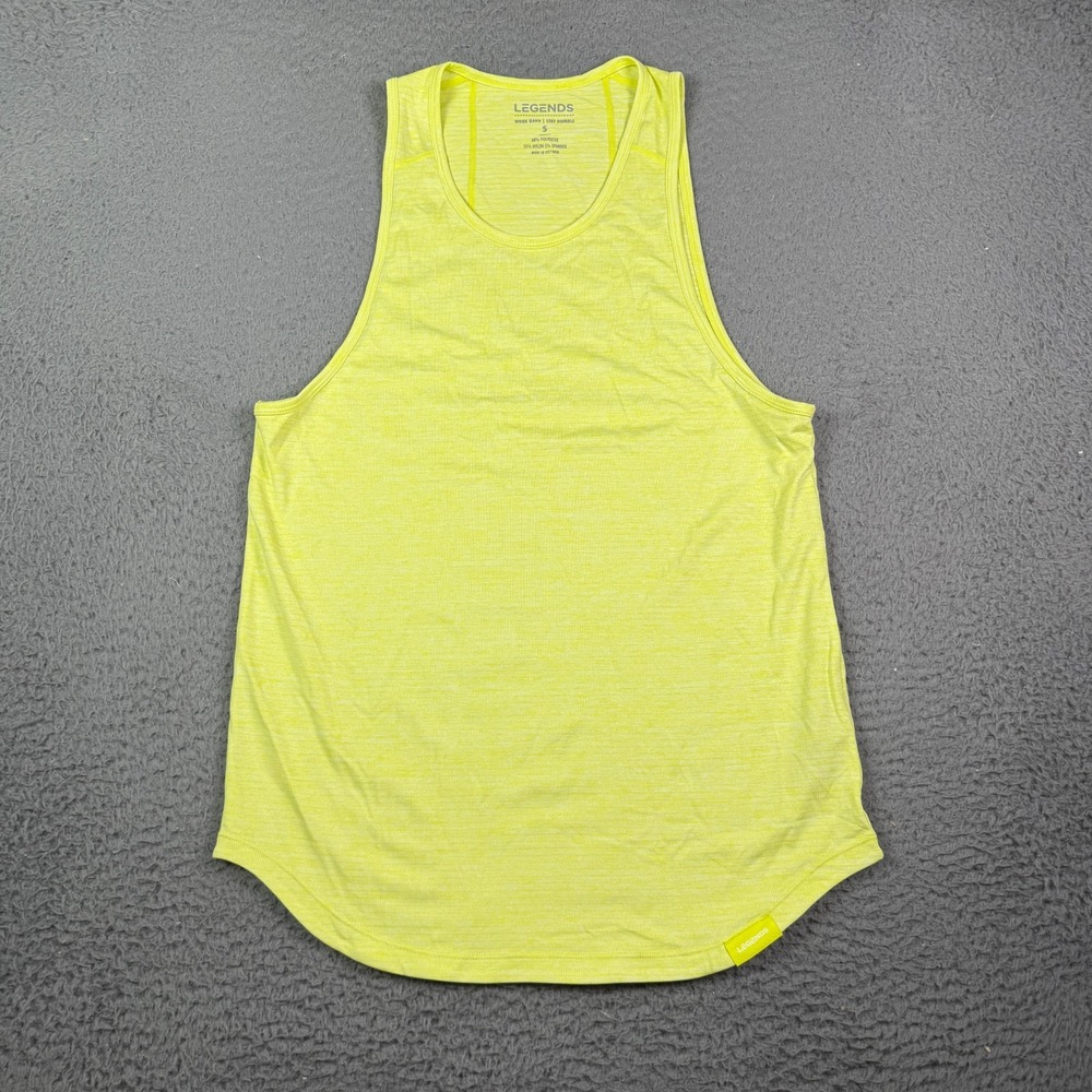 Legends Enzo Tank Top Shirt Mens S Yellow Sleeveless Gym Lifting Running